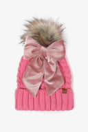 Snowbelle Convertible Bow Beanie-Hats-Rae Collective, Women's Online Fashion Boutique Located in Phoenix, Arizona (Scottsdale Area)