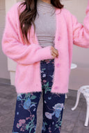 Luxe Soft Fuzzy Button Cardigan-Cardigans-Krush Kandy, Women's Online Fashion Boutique Located in Phoenix, Arizona (Scottsdale Area)