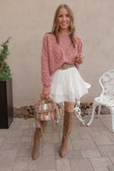 Delicate Viral Ruffle Lace Trim Skirt-Skirts-Krush Kandy, Women's Online Fashion Boutique Located in Phoenix, Arizona (Scottsdale Area)
