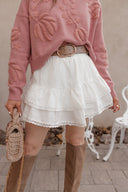 Delicate Viral Ruffle Lace Trim Skirt-Skirts-Krush Kandy, Women's Online Fashion Boutique Located in Phoenix, Arizona (Scottsdale Area)