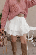 Delicate Viral Ruffle Lace Trim Skirt-Skirts-Rae Collective, Women's Online Fashion Boutique Located in Phoenix, Arizona (Scottsdale Area)