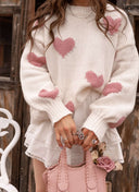 LOVE YOU to PIECES Heart Knit Sweater-Sweater-Krush Kandy, Women's Online Fashion Boutique Located in Phoenix, Arizona (Scottsdale Area)