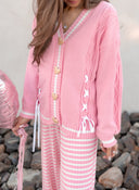 Ribbon Hearts Cable Knit Cardigan-Sweaters-Rae Collective, Women's Online Fashion Boutique Located in Phoenix, Arizona (Scottsdale Area)