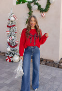 Plaid Bow Holiday Sweater \ KKB EXCLUSIVE XS-3X-Sweater-Krush Kandy, Women's Online Fashion Boutique Located in Phoenix, Arizona (Scottsdale Area)