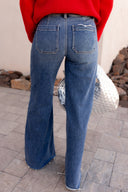 RISEN Everly High Rise Wide Leg Denim Jeans-Jeans-Krush Kandy, Women's Online Fashion Boutique Located in Phoenix, Arizona (Scottsdale Area)
