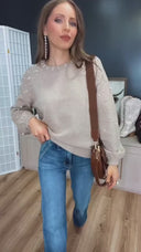 Pearly Chic Luxe Viscose Pearl Sweater