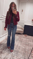 Take Me Shopping Suede Moto Jacket
