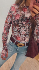 Indie Petals Floral Mesh Top