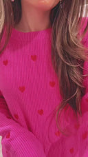 Forever Yours Heart Embroidery Sweater