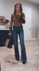 Stripe Long Sleeve Sweater Top