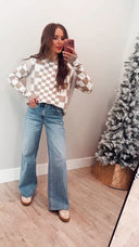 Check Me Out Checked Sweater