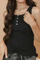 Let's Talk Later Button Detail Tank Top | 9 Colors!-Tanks-Krush Kandy, Women's Online Fashion Boutique Located in Phoenix, Arizona (Scottsdale Area)