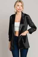 Fall In Love Again Satin Ruched Sleeve Jacket-CJC Import Draft-Krush Kandy, Women's Online Fashion Boutique Located in Phoenix, Arizona (Scottsdale Area)
