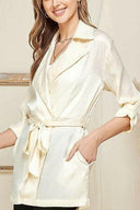 Friday Boss Lapel Collared Thigh Length Jacket-CJC Import-Krush Kandy, Women's Online Fashion Boutique Located in Phoenix, Arizona (Scottsdale Area)
