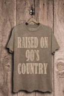 Raised on 90's Country Mineral Washed Graphic Tee