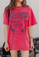 Free Bird 72 Vintage Graphic Washed Boyfriend Tee