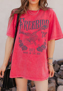 Free Bird 72 Vintage Graphic Washed Boyfriend Tee