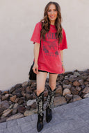 Free Bird 72 Vintage Graphic Washed Boyfriend Tee