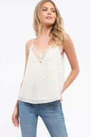 Lurex dot lace inset cami-CJC Import-Rae Collective, Women's Online Fashion Boutique Located in Phoenix, Arizona (Scottsdale Area)