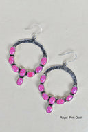 Hammered Hoop & Gemmed Loop Earring-Hoop Earrings-Krush Kandy, Women's Online Fashion Boutique Located in Phoenix, Arizona (Scottsdale Area)