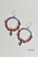 Hammered Hoop & Gemmed Loop Earring-Hoop Earrings-Rae Collective, Women's Online Fashion Boutique Located in Phoenix, Arizona (Scottsdale Area)