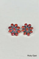 Stone Blossom Sterling Silver Earrings-Stud Earrings-Rae Collective, Women's Online Fashion Boutique Located in Phoenix, Arizona (Scottsdale Area)