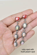 Heart And Stone Dangle Earrings-Drop Earrings-Krush Kandy, Women's Online Fashion Boutique Located in Phoenix, Arizona (Scottsdale Area)