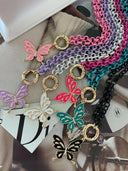 Fly Away Enamel Butterfly Magnetic Necklace-Necklaces-Krush Kandy, Women's Online Fashion Boutique Located in Phoenix, Arizona (Scottsdale Area)