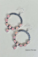 Hammered Hoop & Gemmed Loop Earring-Hoop Earrings-Rae Collective, Women's Online Fashion Boutique Located in Phoenix, Arizona (Scottsdale Area)
