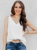 It's A Great Day Scalloped Tank | S-3X, 7 Colors-Tanks-Krush Kandy, Women's Online Fashion Boutique Located in Phoenix, Arizona (Scottsdale Area)