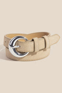 Round Buckle Rough Leather Belt