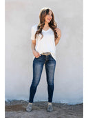 (0-3X) Skinny Basic Button Down Jeans-Jeans-Krush Kandy, Women's Online Fashion Boutique Located in Phoenix, Arizona (Scottsdale Area)