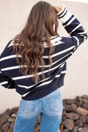 Valerie Stripe Long Sleeve Collar Sweater-Sweater-Krush Kandy, Women's Online Fashion Boutique Located in Phoenix, Arizona (Scottsdale Area)