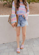 Dreamy Crotchet Pastel Top | S-XL-Sweaters-Krush Kandy, Women's Online Fashion Boutique Located in Phoenix, Arizona (Scottsdale Area)