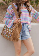 Dreamy Crotchet Pastel Top | S-XL-Sweaters-Krush Kandy, Women's Online Fashion Boutique Located in Phoenix, Arizona (Scottsdale Area)