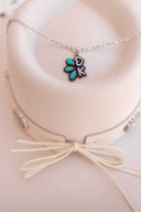 Initial Stone Plate with Heart Sterling Silver Necklace PREORDER-Chain Necklaces-Rae Collective, Women's Online Fashion Boutique Located in Phoenix, Arizona (Scottsdale Area)