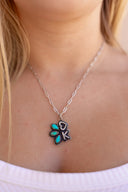 Initial Stone Plate with Heart Sterling Silver Necklace PREORDER-Chain Necklaces-Rae Collective, Women's Online Fashion Boutique Located in Phoenix, Arizona (Scottsdale Area)