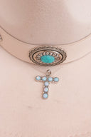 Sign Here Initial Stone Pendant MADE TO ORDER-Squash Blossom Necklaces-Rae Collective, Women's Online Fashion Boutique Located in Phoenix, Arizona (Scottsdale Area)