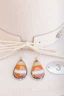 Red Agate Slab Earrings-Dangle earrings-Rae Collective, Women's Online Fashion Boutique Located in Phoenix, Arizona (Scottsdale Area)
