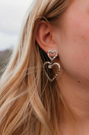 Double The Love Heart Stone Earrings-Drop Earrings-Rae Collective, Women's Online Fashion Boutique Located in Phoenix, Arizona (Scottsdale Area)