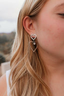 Double The Love Heart Stone Earrings-Drop Earrings-Rae Collective, Women's Online Fashion Boutique Located in Phoenix, Arizona (Scottsdale Area)