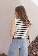 Elevated Stripe Button Down Tank Top-Tanks-Krush Kandy, Women's Online Fashion Boutique Located in Phoenix, Arizona (Scottsdale Area)