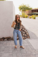 Elevated Stripe Button Down Tank Top-Tanks-Krush Kandy, Women's Online Fashion Boutique Located in Phoenix, Arizona (Scottsdale Area)