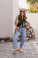 Elevated Stripe Button Down Tank Top-Tanks-Krush Kandy, Women's Online Fashion Boutique Located in Phoenix, Arizona (Scottsdale Area)