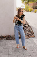 Elevated Stripe Button Down Tank Top-Tanks-Krush Kandy, Women's Online Fashion Boutique Located in Phoenix, Arizona (Scottsdale Area)