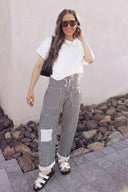 Easy Days Patchwork Railroad Striped Pants-Pants-Rae Collective, Women's Online Fashion Boutique Located in Phoenix, Arizona (Scottsdale Area)