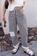 Easy Days Patchwork Railroad Striped Pants-Pants-Krush Kandy, Women's Online Fashion Boutique Located in Phoenix, Arizona (Scottsdale Area)