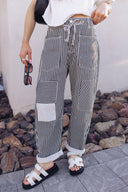 Easy Days Patchwork Railroad Striped Pants-Pants-Krush Kandy, Women's Online Fashion Boutique Located in Phoenix, Arizona (Scottsdale Area)