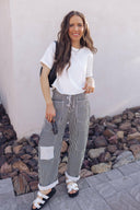 Easy Days Patchwork Railroad Striped Pants-Pants-Krush Kandy, Women's Online Fashion Boutique Located in Phoenix, Arizona (Scottsdale Area)