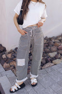 Easy Days Patchwork Railroad Striped Pants-Pants-Krush Kandy, Women's Online Fashion Boutique Located in Phoenix, Arizona (Scottsdale Area)